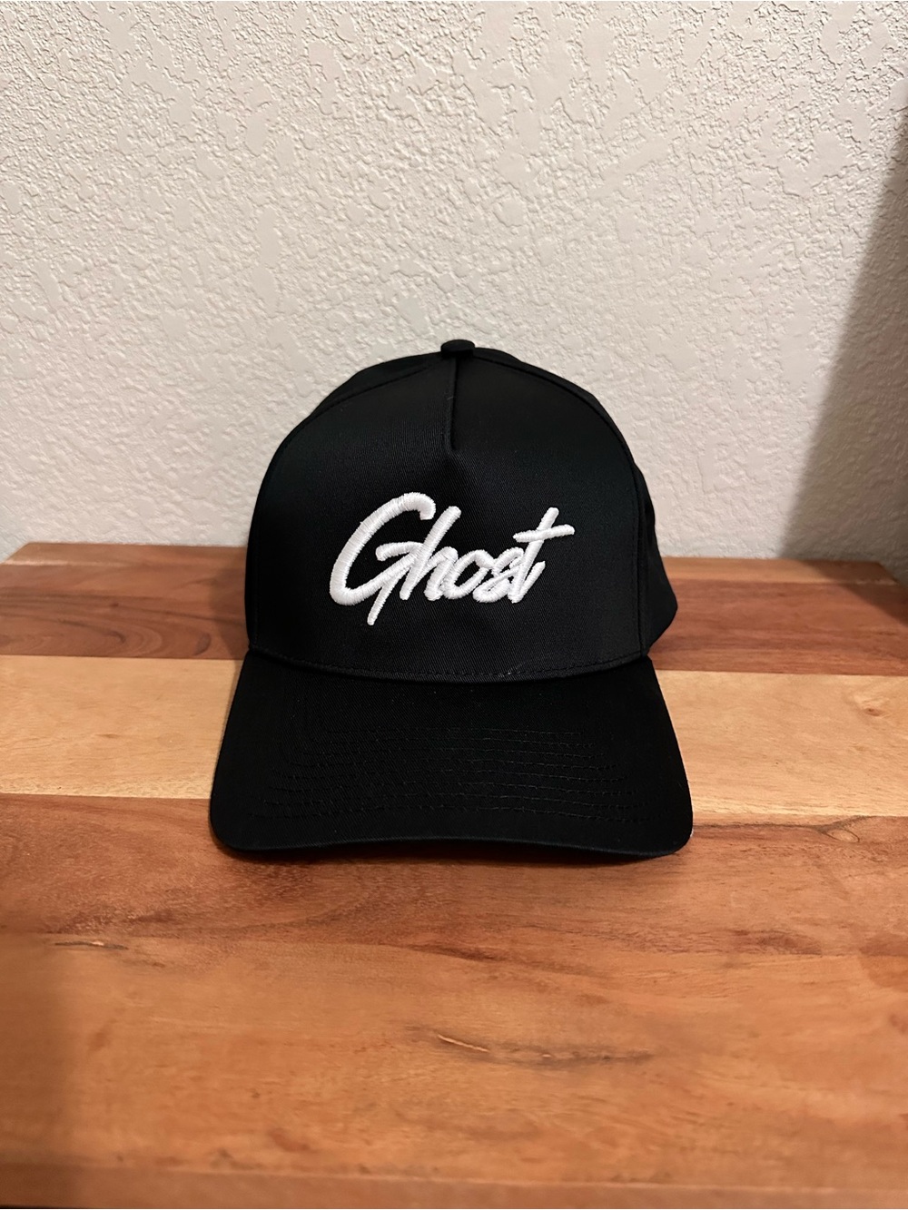 Men’s Ghost Embroidered Black Hat Cap NWT